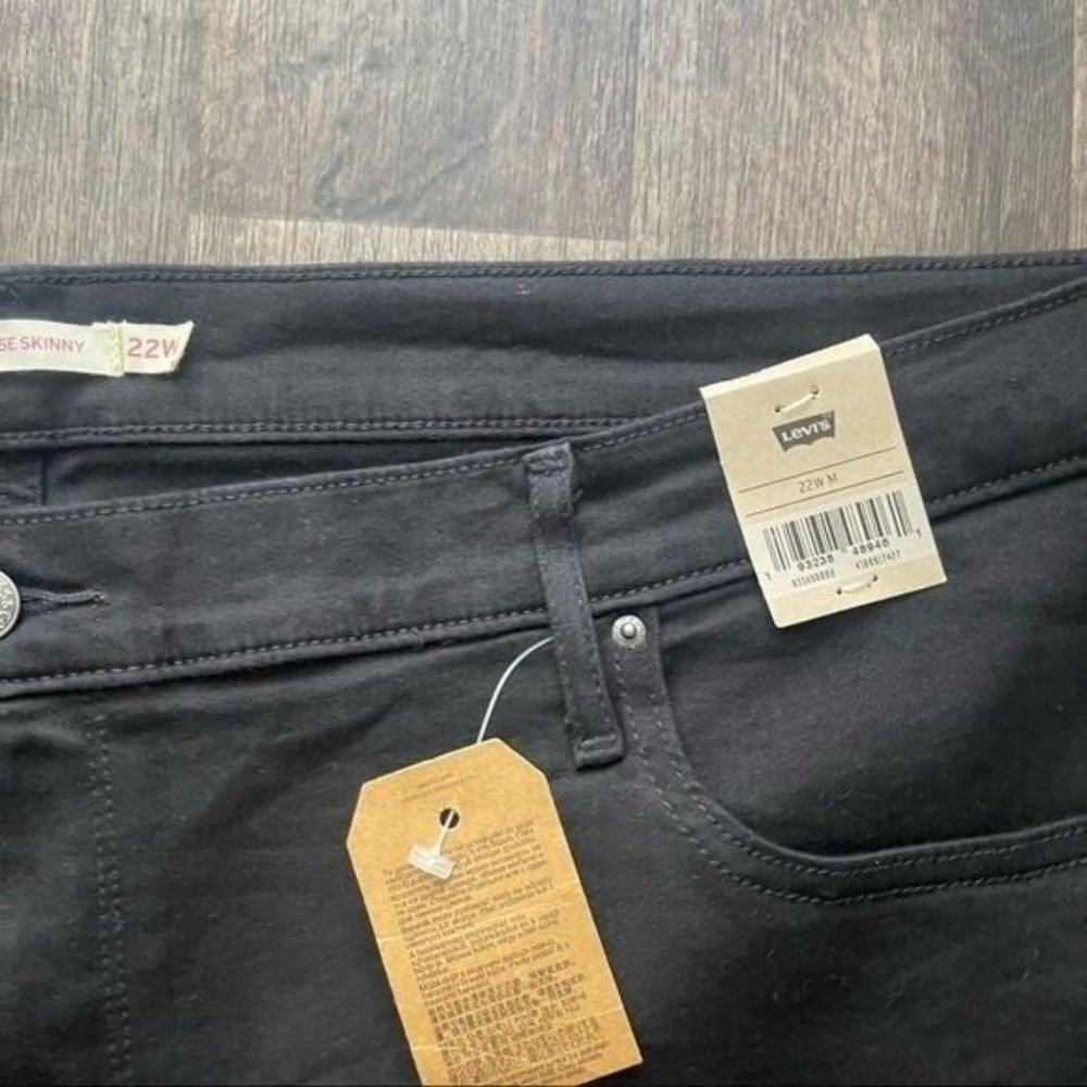 Levi's Black 721 High Rise Skinny Jeans Size 22W - Picture 3 of 9